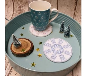 Stickserie ITH - Untersetzer Weihnachten Mandalas